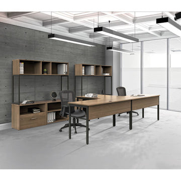 Linea Italia® Urban Series Desk Workstation, 59" X 23.75" X 29.5", Natural Walnut freeshipping - TVN Wholesale